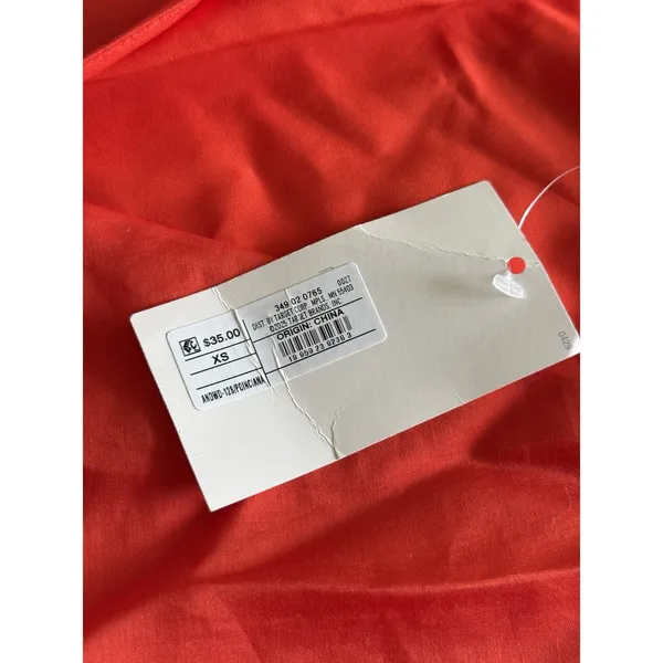 A‎ New Day NWT Balloon Long Sleeve Shirring Mini A-line Dress Orange-Red XS - Image 4