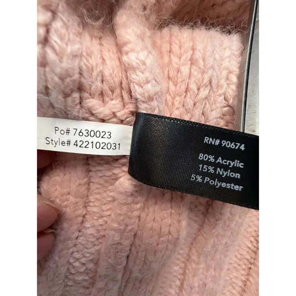 Boston Proper Blush Pink Cable Knit Open Front Longline Cardigan Sweater Small - Image 6