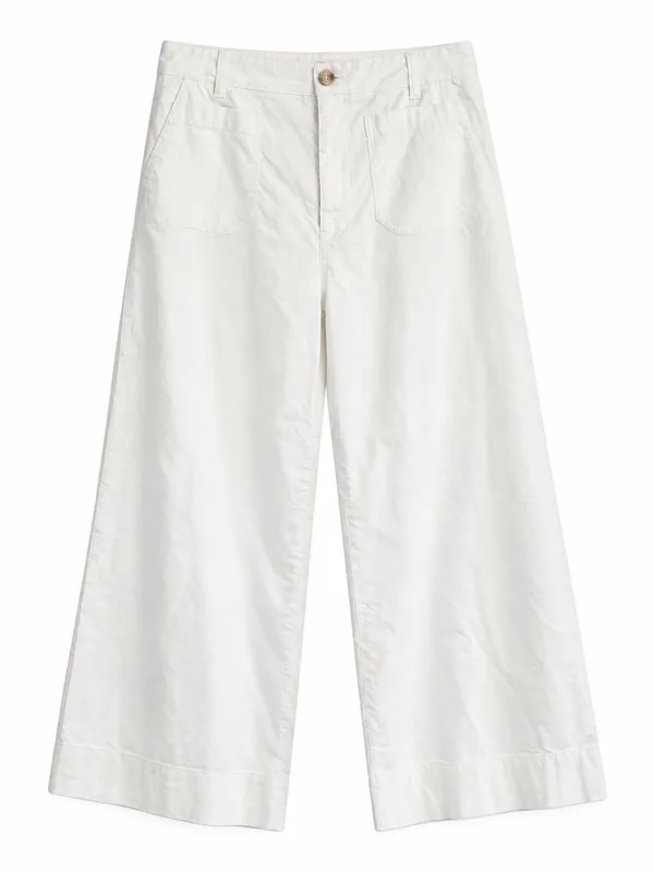 Anthropologie Maeve Colette Pants Womens 29 White Wide Leg Cropped - Image 2