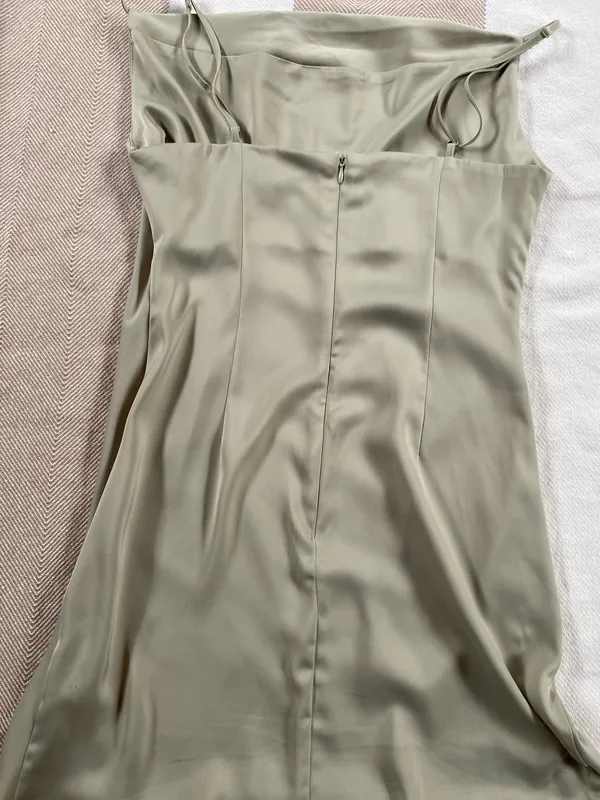 Urban Outfitters Silk Dress Cowl Neck green - Image 3