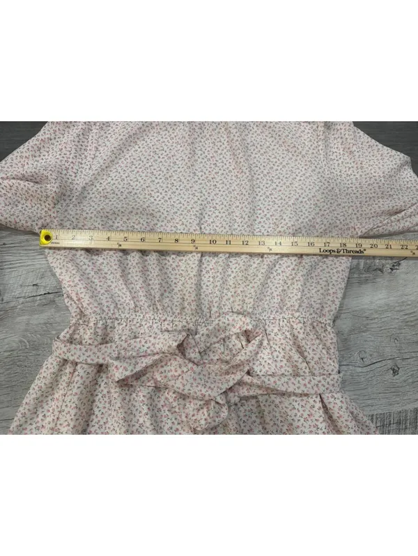 Sweet Rain Floral Mini Dress Cottagecore Tie Waist Ruffle Long Sleeve XL - Image 8