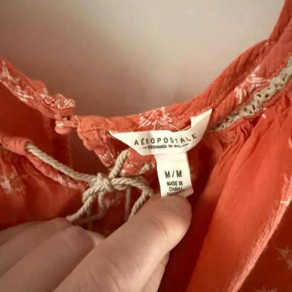 Aeropostale Coral Women's Blouse with Boho Pattern - Image 3