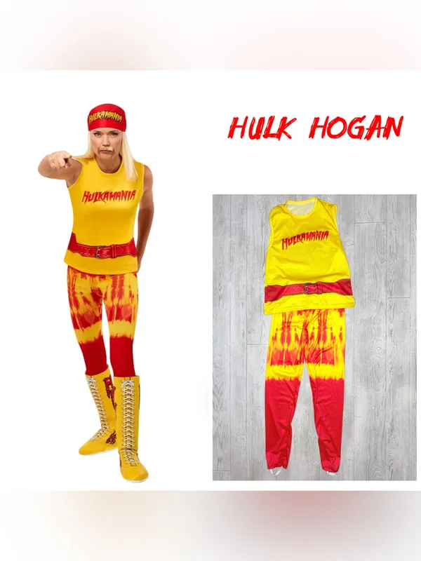 Wwe hulk hogan women’s medium Halloween costume cosplay shirt and pants dress up - Image 2