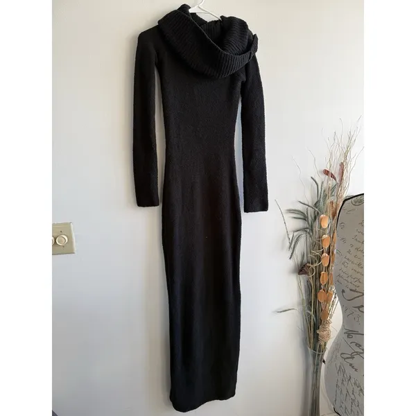 SKIMS Cozy Knit Off the Shoulder Dress‎ Medium Onyx - Image 2