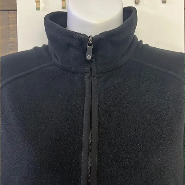 Land’s End Women’s Black Full Zip-Up Fleece Mock Neck Vest with Pockets- Medium - Image 7