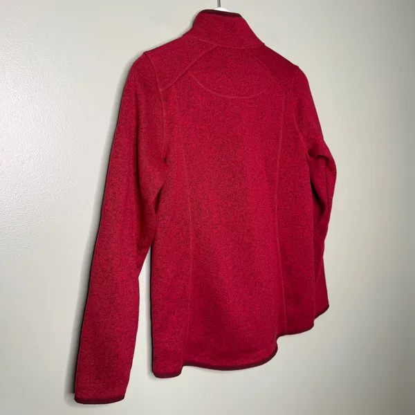 L.L. Bean Women’s Sweater Fleece Full Zip Jacket Red‎ Size Small - Image 4