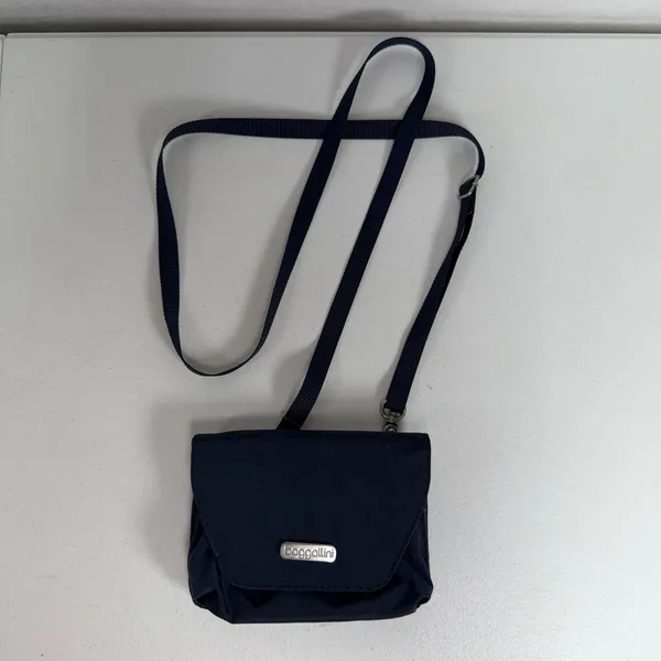 Baggallini Pacific Petite Crossbody Bag Navy Nylon Travel Belt Bag Adjustable - Image 3