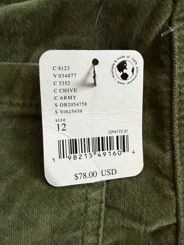 FREE PEOPLE High Time Velvet Kick Flare Pants Chive Green Size 12 NWT - Image 6