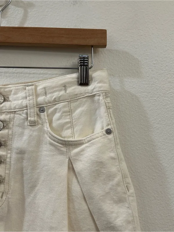 Madewell‎ The '90s Mid-Length Jean Short in Vintage Canvas: Button Front Size 25 - Image 7