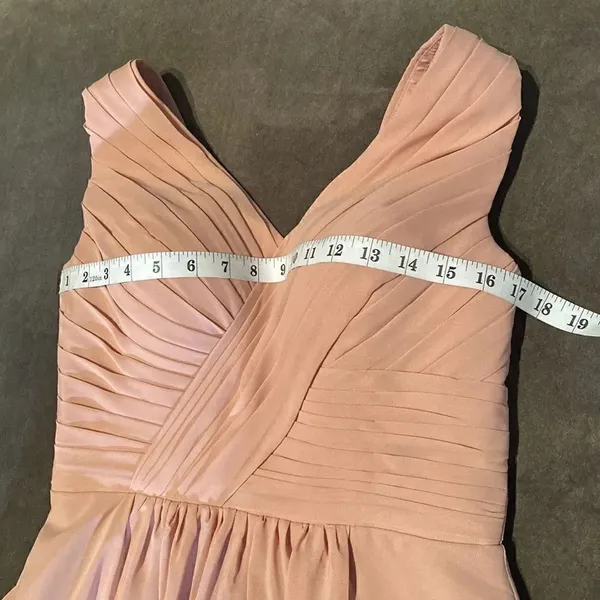 Women’s V-Neck Ruched Full Length Chiffon Bridesmaid Formal Dress Size S NWOT - Image 10