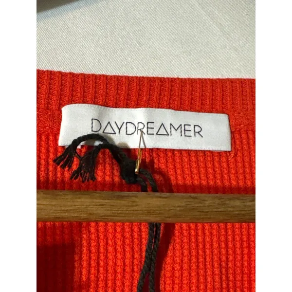 Daydreamer · XL · Thermal Waffle Knit Long Sleeve · Notch Neck Burn Red Pigment - Image 7