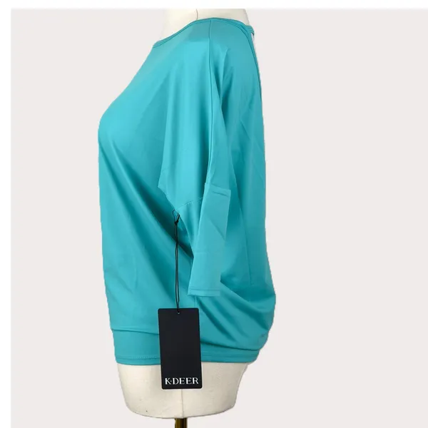 K-Deer Microflex T-Back Aqua Top NWT Small Athleisure Yoga Workout - Image 4