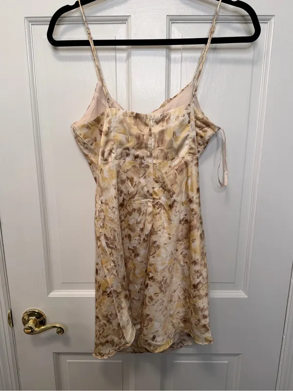 Hello Molly Satin Cowl Neck Mini Dress Abstract Print NWT Size Medium US 6 AU 10 - Image 5