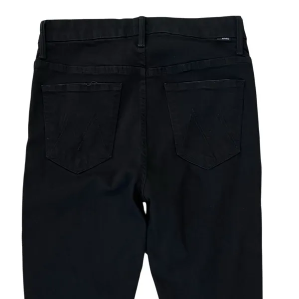 MOTHER Denim High Waisted Looker Ankle Fray Guilty Flash Black Embellished 28 - Image 8
