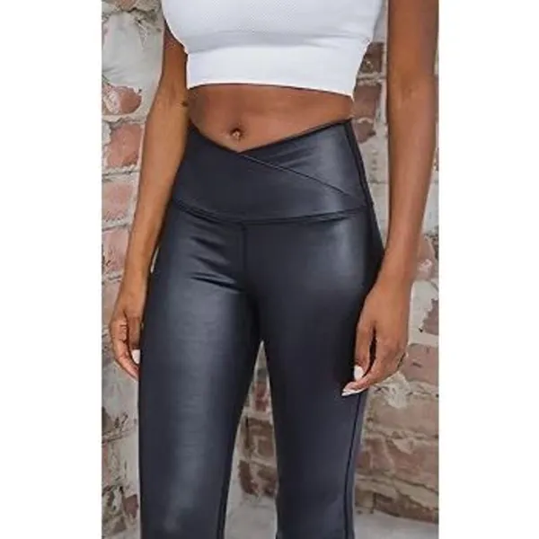 ✨90 Degree By Reflex Faux Leather Flared Leg Yoga Sz Medium Pants✨ - Image 4