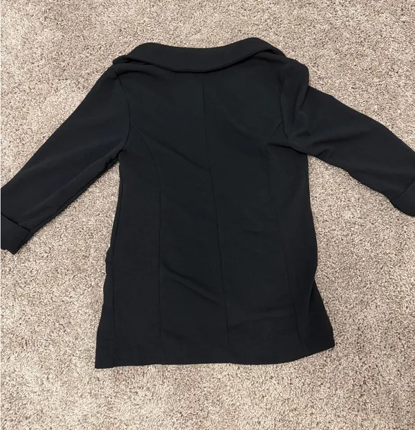 Maurices Black Open-Front Blazer Three-Quarter Sleeves - Image 4