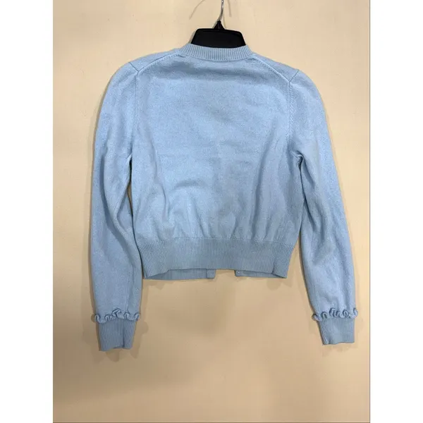 Sandro Emile blue Cardigan With Ruffle Sleeve Size 2 - Image 6