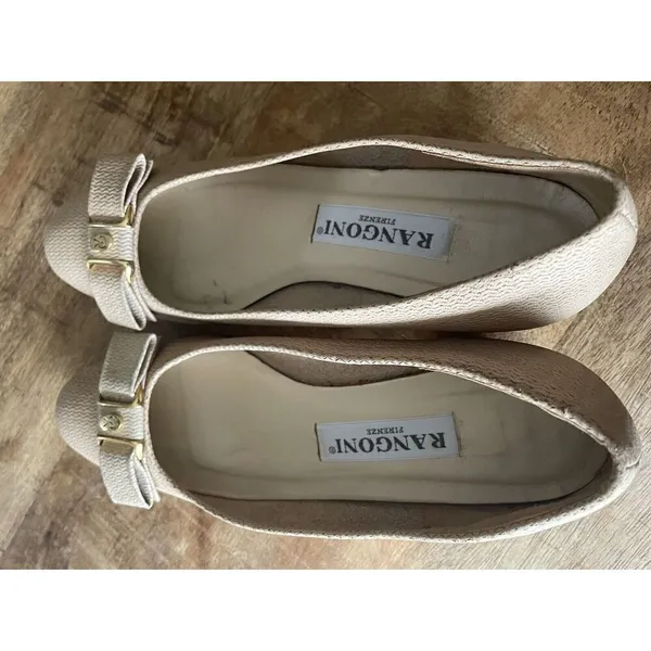 Rangoni Of Florence Italy women Size 6.5 leather Fabrics Bow Tie pump Shoes - Image 4