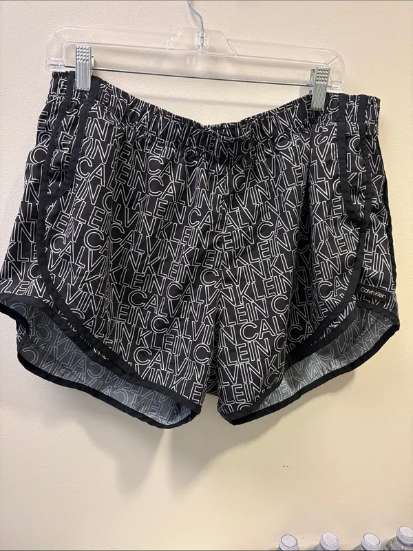 Calvin Klein Black Logo-Print Athletic Shorts - Image 2