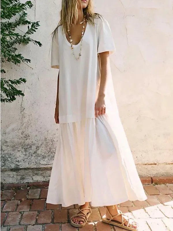 Free People Beach Herron Drop-Waist Maxi Dress Size Large White - Image 2