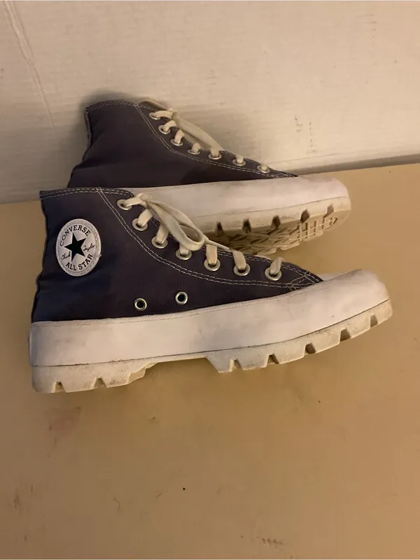 Converse women blue canvas Chuck Taylor platform high top sneakers US 6 - Image 6