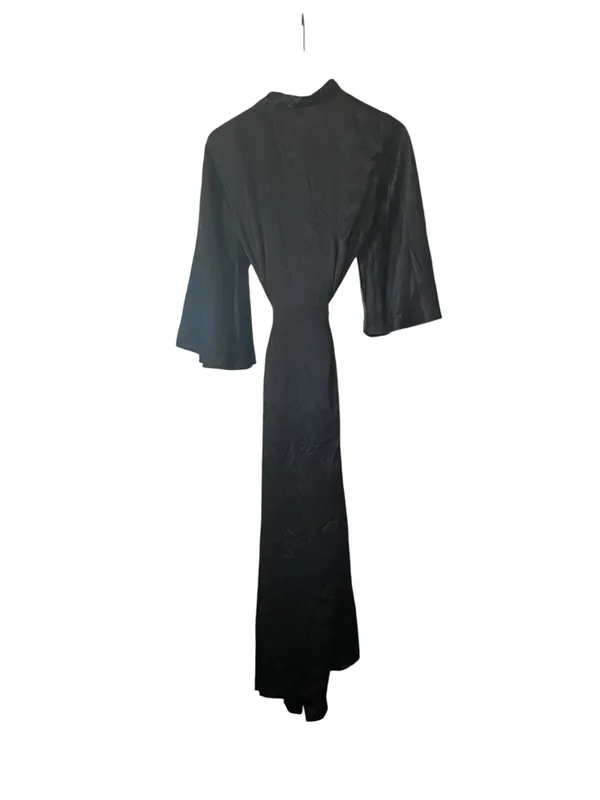 Oscar de la Renta Pink Label Satin Long Kimono Robe lingerie moody Romantic Goth - Image 5