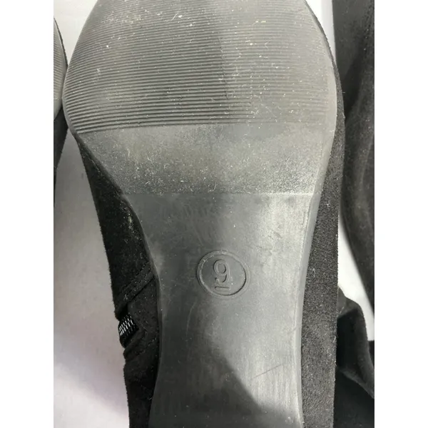 Womans Size 9 Black Otk Pointed Toe 1/4 Zip Block Heel Boots - Image 7