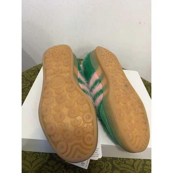 Adidas Gazelle Indoor W Green Pink Hairy Suede Fuzzy Sneakers JP8342 Womens 5.5 - Image 7