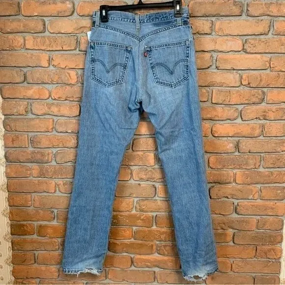 Levi's Womens Small Jeans Distressed Button Fly Urban Renewal Reworked Denim‎ - Image 3