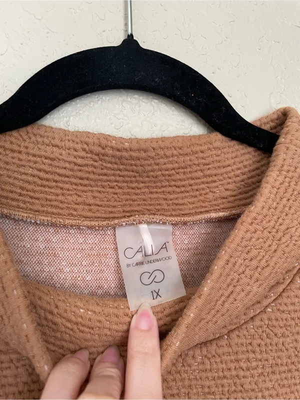 Calia by Carrie Underwood Cloud Mock Neck Pullover Size 1X Golden Taffy Extended - Image 4