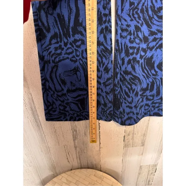 Urban Outfitters Bryn Pull On Flare Pants Blue And Black Swirl Print size XS - Image 8