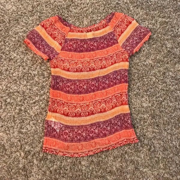 Lucky Brand semi-sheer cinched neckline tie neck blouse - Image 7
