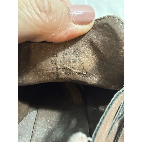 The North Face XJL Ankle Boots Brown Women’s US 7M Leather Zip Up 1.5” Heel - Image 7