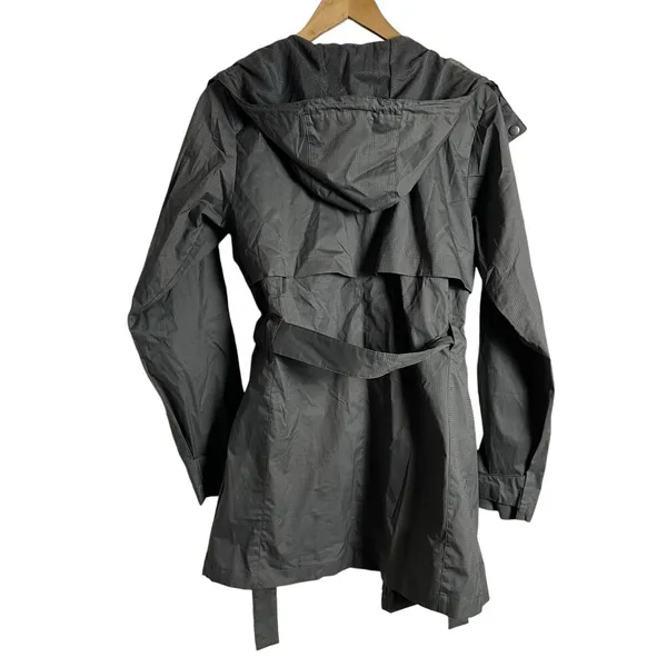 Columbia Pardon My Trench Gray Belted Hooded Windbreaker Rain Jacket Size S - Image 7