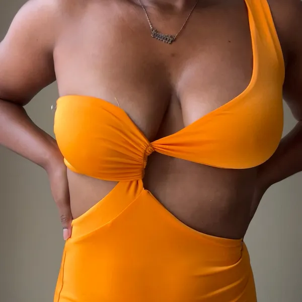Meshki Orange Cutout Solana Maxi Dress Size Small - Image 2