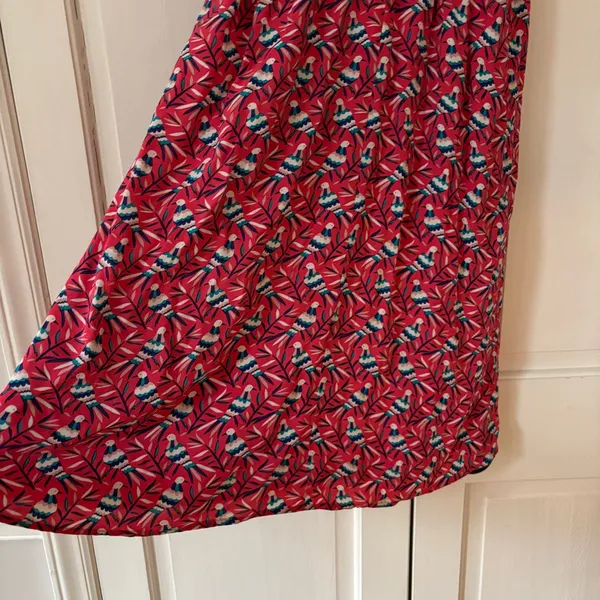 Boden‎ Olwen Strawberry Split Bird Print Dress Size 6 Pink Midi Printed Summer - Image 12