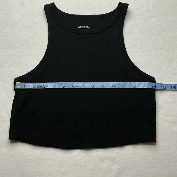 Wild Fable Womens Black Ribbed High Neck Crop Tank Top Size L - Image 3