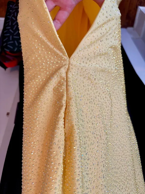 Yellow Open Back Sherri Hill Dress  - Image 4