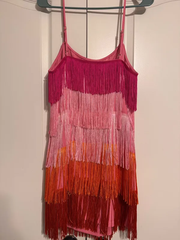 Fringe Dress Pink Size M - Image 2