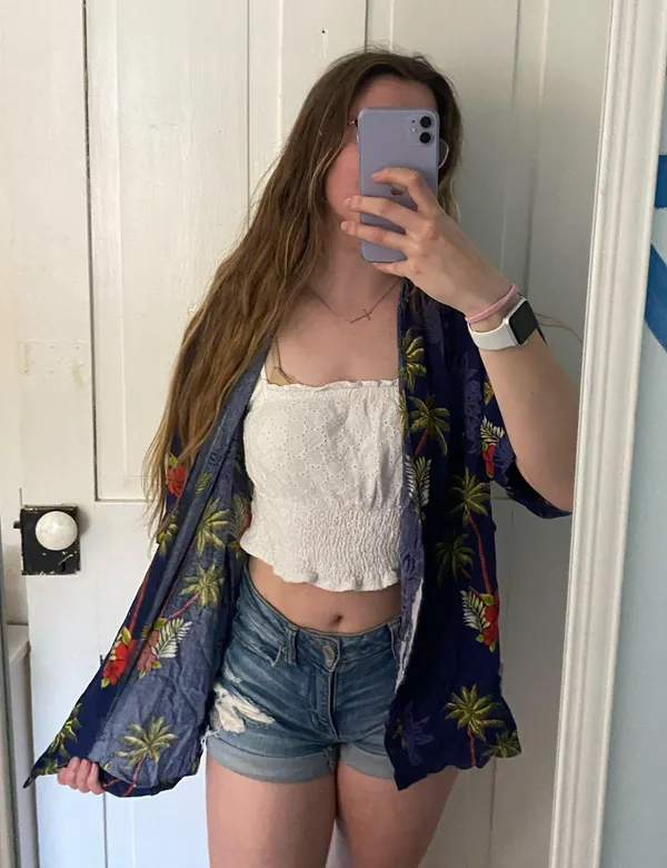 thumbs up floral Hawaiian shirt - Image 3