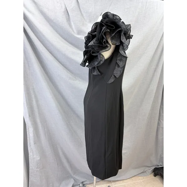 NWT Aidan Mattox Black One Shoulder Ruffle Cocktail Dress Sz‎ 10 - Image 10