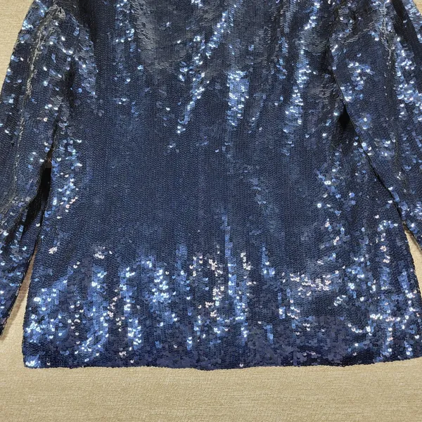 Vintage Jones NY Sequin Jacket Sz 8 Navy Silk Formal Evening Holiday Party NEW - Image 14