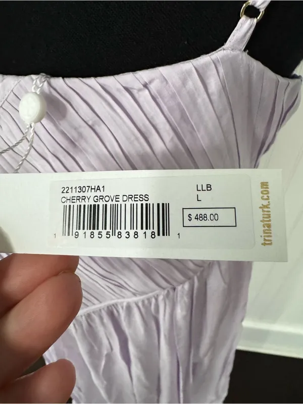 NWT Trina Turk Cherry Grove Lavender Purple Maxi Dress Size Large - Image 7