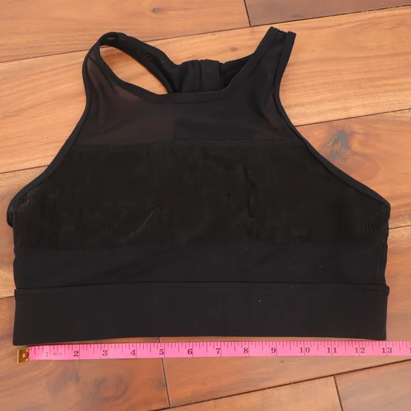 Zyia Active Sports Bra Womens M Mesh Racerback Black One More Rep Excellent - Image 3