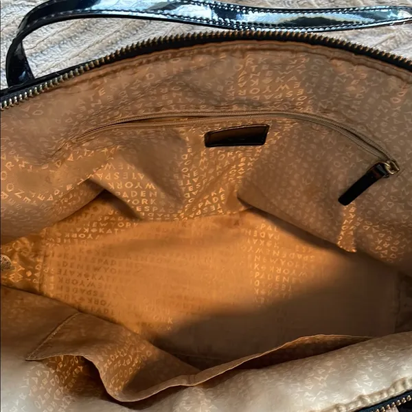 Kate Spade Tote Bag Large‎ Sophie Camellia Street Black PVC Patent Leather - Image 11