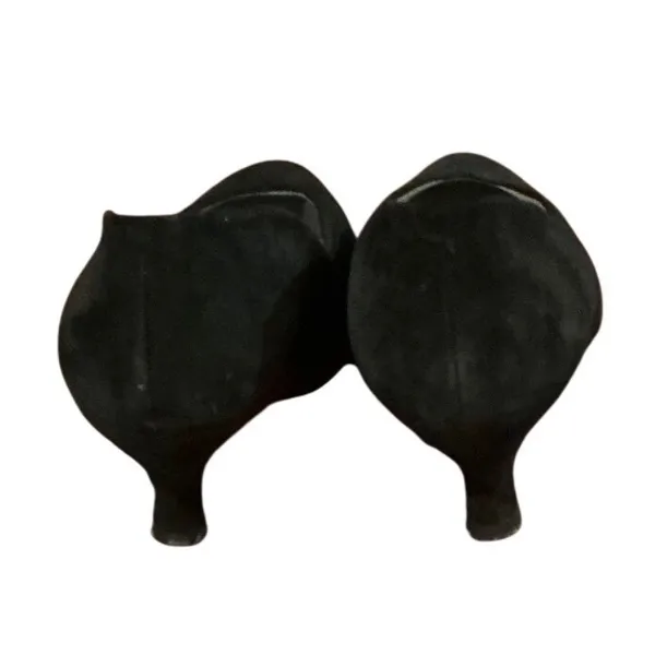 Liz Claiborne Vintage Black Suede Kitten Heel Pumps Made in Spain Almond Toe - Image 4