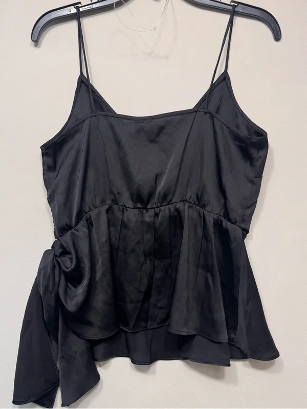 Vero Moda Black Strappy Wrap Top with a High-Low Hem. - Image 2