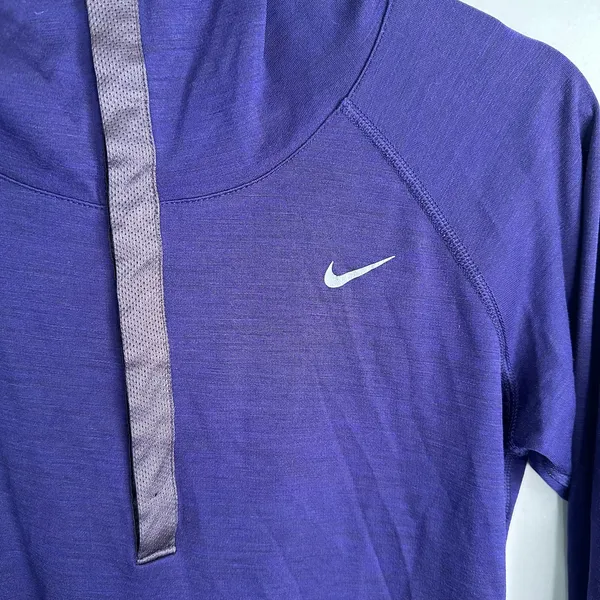 Nike Womens M Purple Dri Fit Wool Blend Half Snap Running Hoodie Athletic Sporty - Image 5