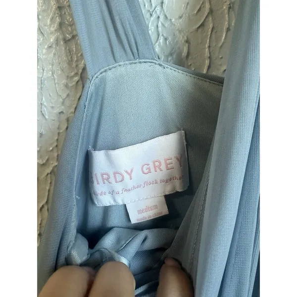 Birdy Grey Kiko halter Formal fairy bridesmaid dress Mesh dusty blue size medium - Image 3