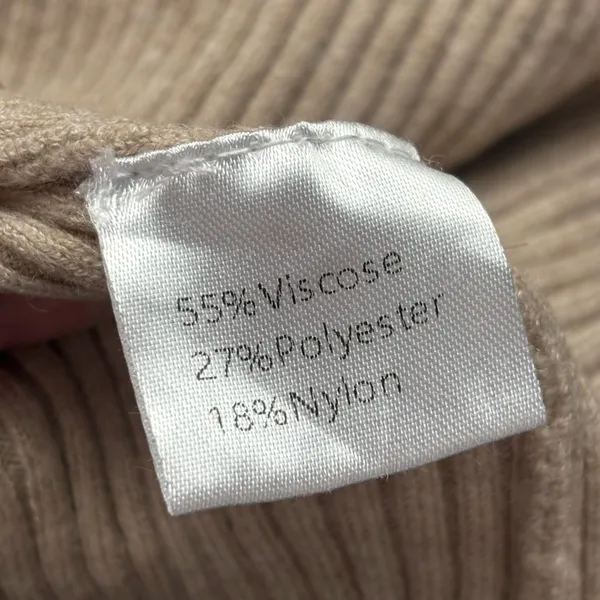 Women’s Beige Sleeveless Ribbed Knit Top Size Medium - Image 5